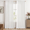 MIULEE Faux Linen Curtains 96 Inch Length for Elegant Privacy