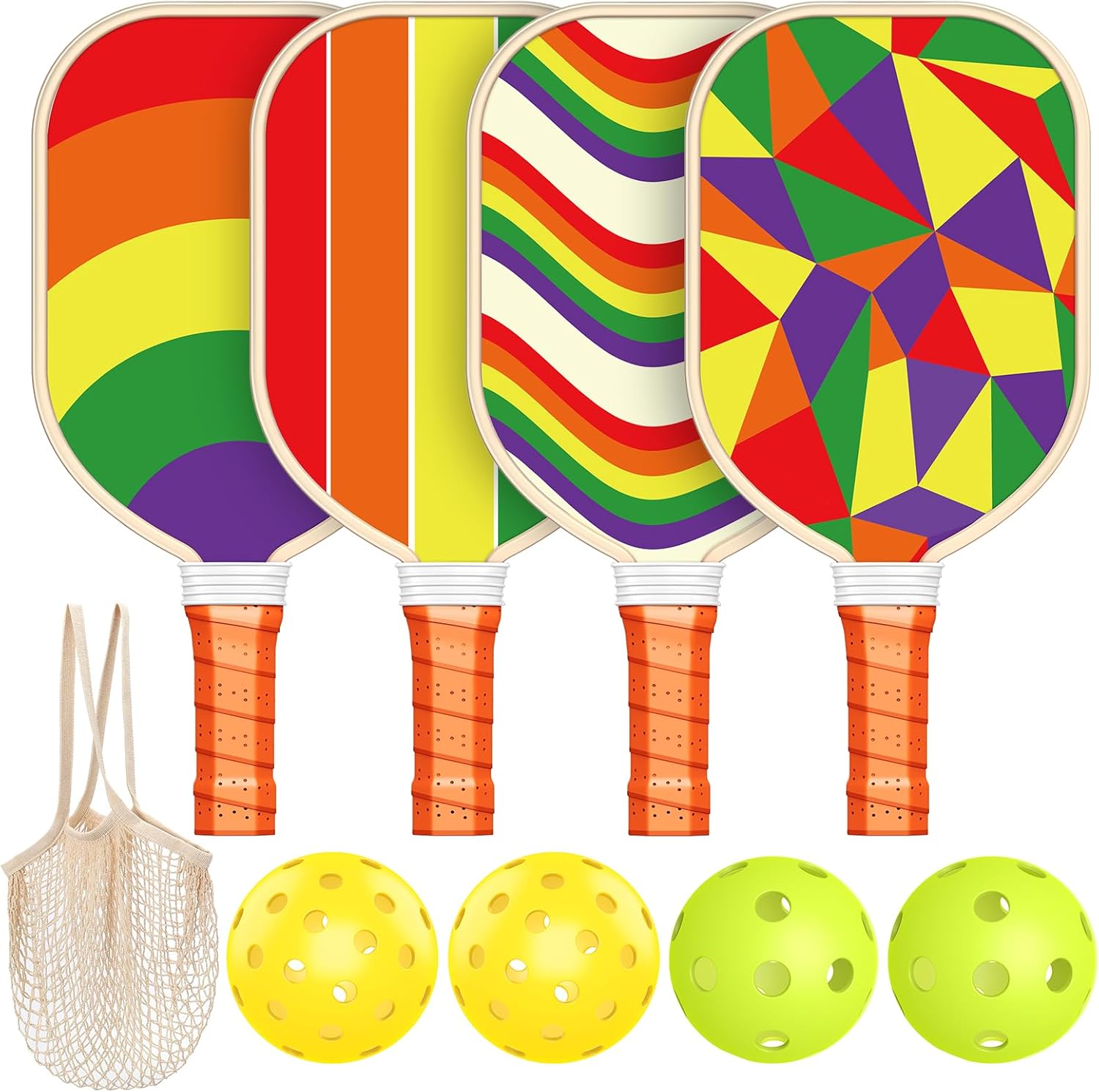 Pickleball Paddles Set of 4 for All Skill Levels and Styles
