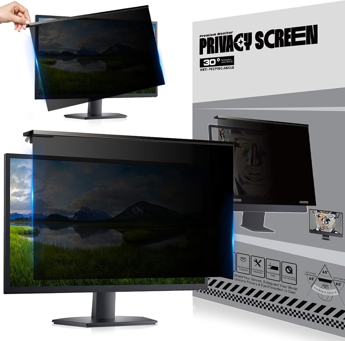 Privacy Screen for Computer Monitor 32 Inch - High Transparency