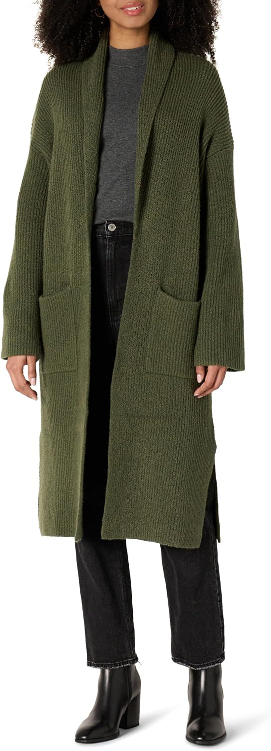 Oversized-Fit Cotton Blend Heavyweight Long Cardigan Sweater