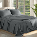 King Size Bamboo Viscose Sheets 6pc Set - Dark Grey Cooling Luxury