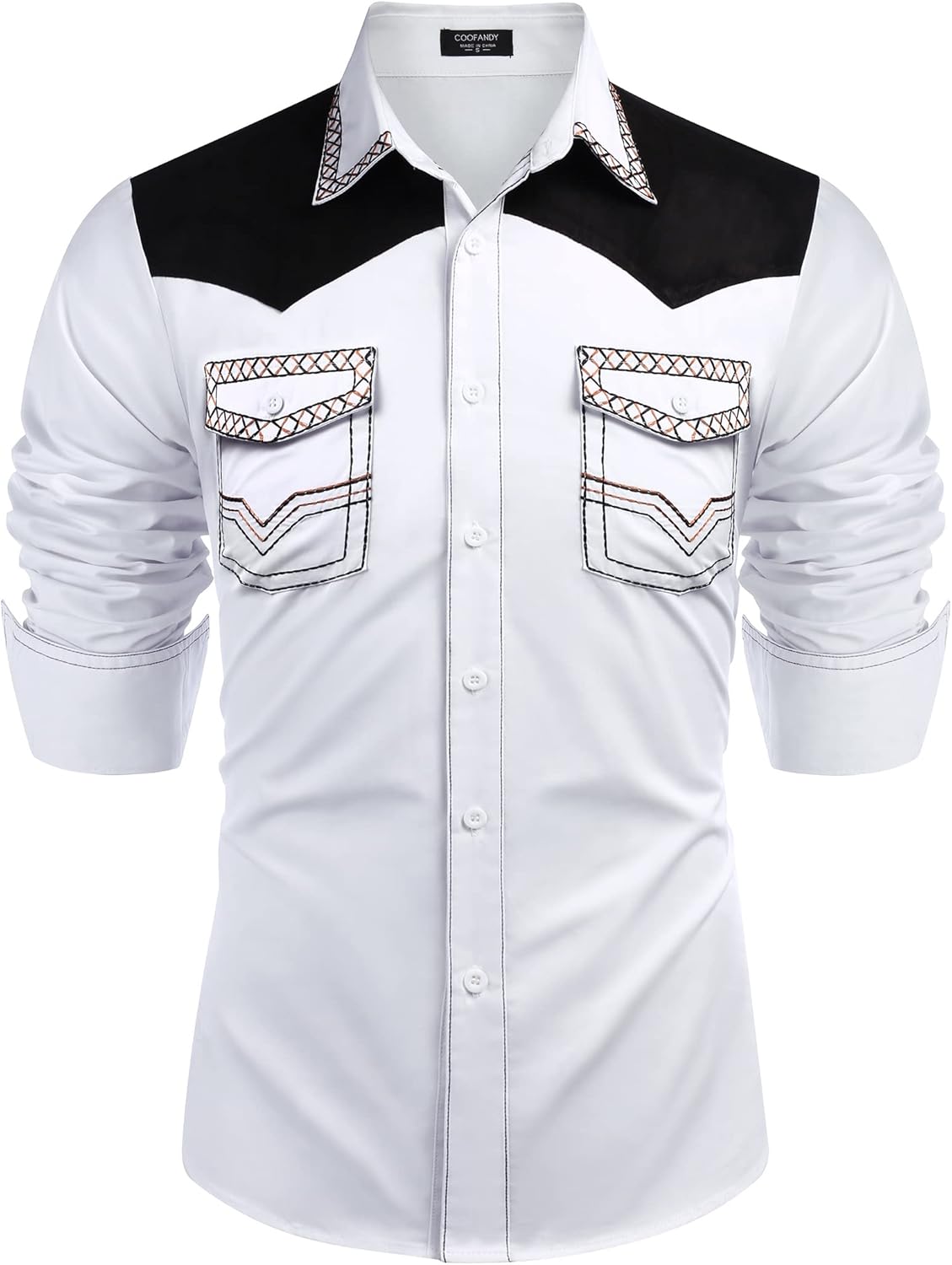 COOFANDY Men's Western Cowboy Shirt for Stylish Casual Wear