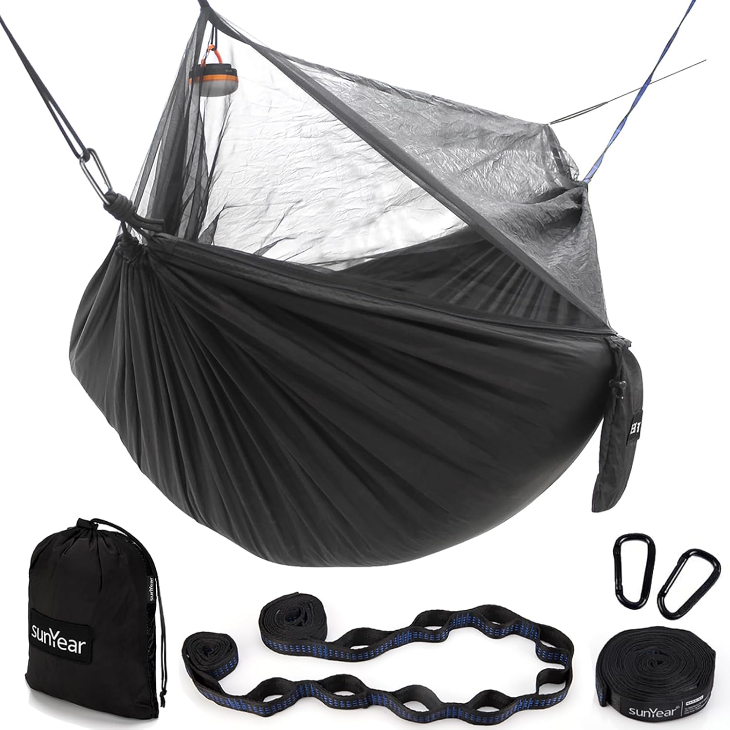 Sunyear Portable Camping Hammock with Rain Fly Tarp and Net