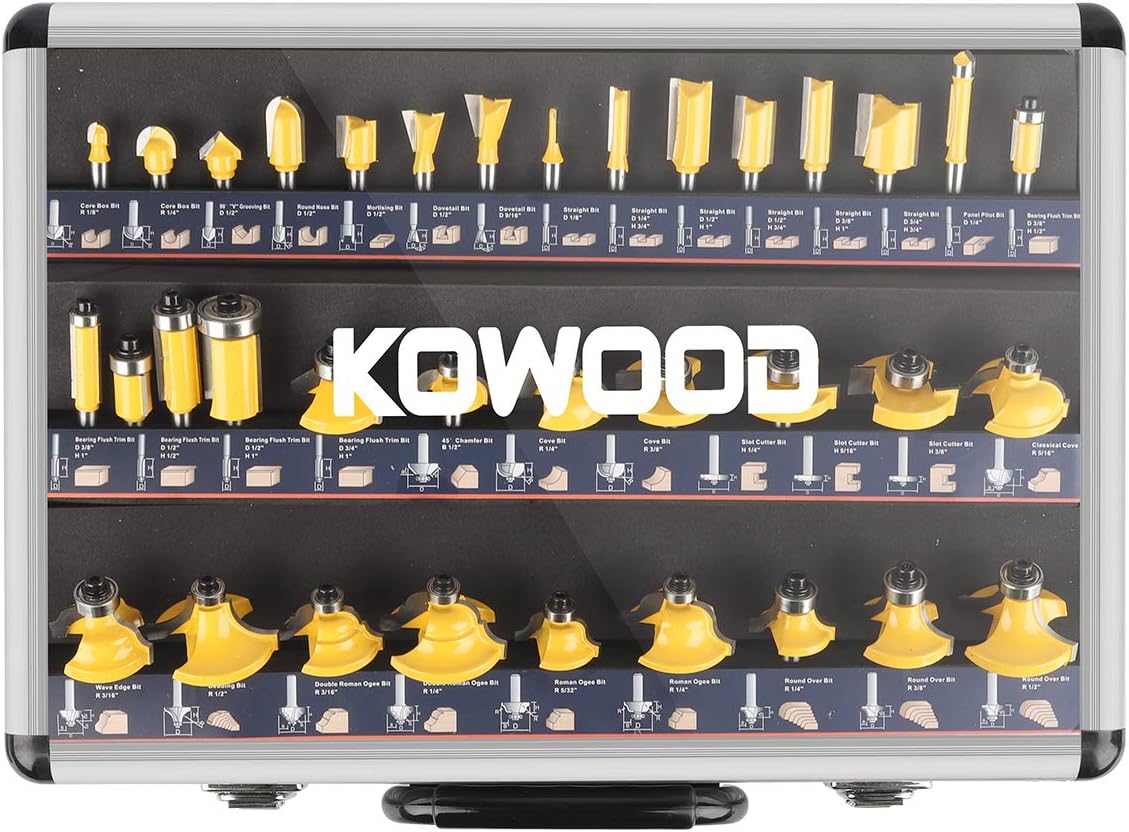 KOWOOD Router Bits Set of 35 Pieces for Woodworking Needs