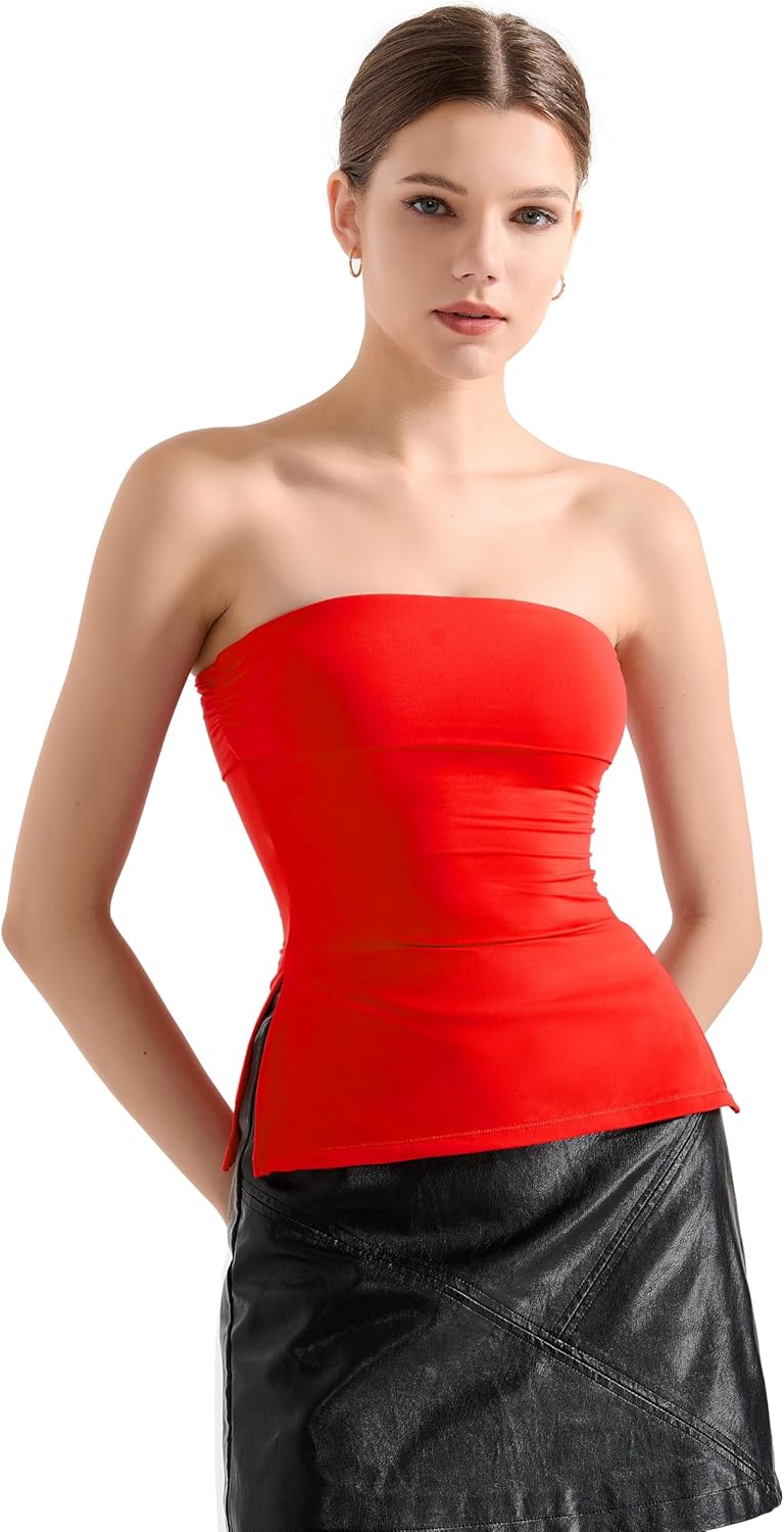 Trendy Tube Tops for Women - SUUKSESS Double Lined Sexy Tank