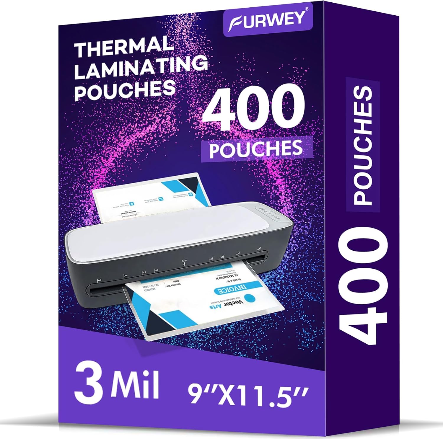 400 Pack Clear Laminating Sheets - Protect Your Documents with FURWEY