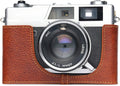 Handmade Genuine Leather Half Camera Case for Canon QL17/QL19 - Rufous