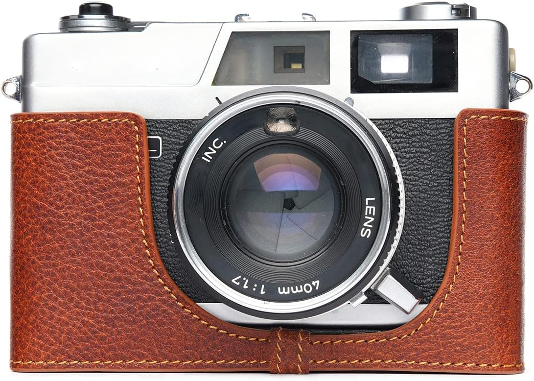 Handmade Genuine Real Leather Half Camera Case for Canon QL17
