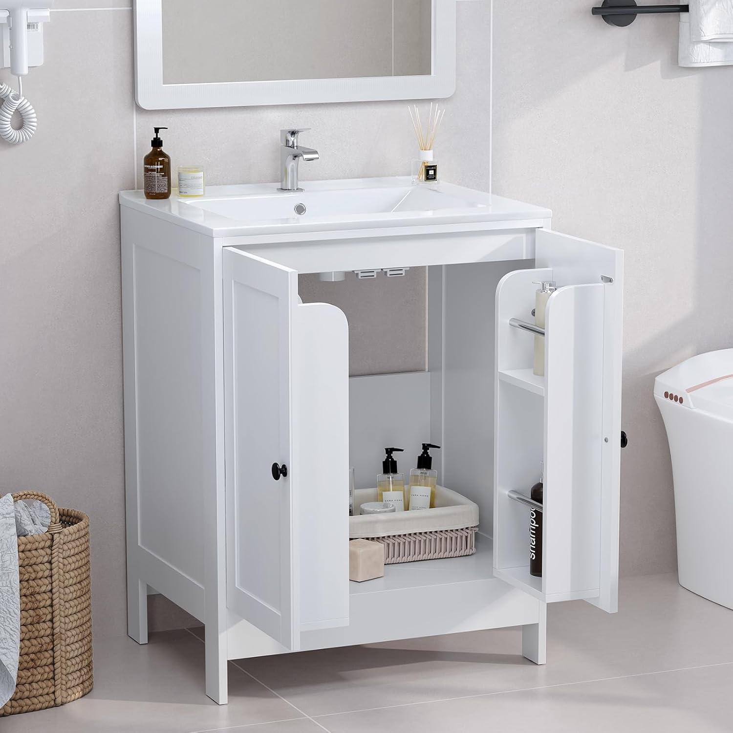 VINGLI Bathroom Vanity with Ceramic Sink for Modern Spaces