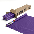 Party Solids Purple Plastic Table Cover Roll Pack of 6 - Heavy Duty