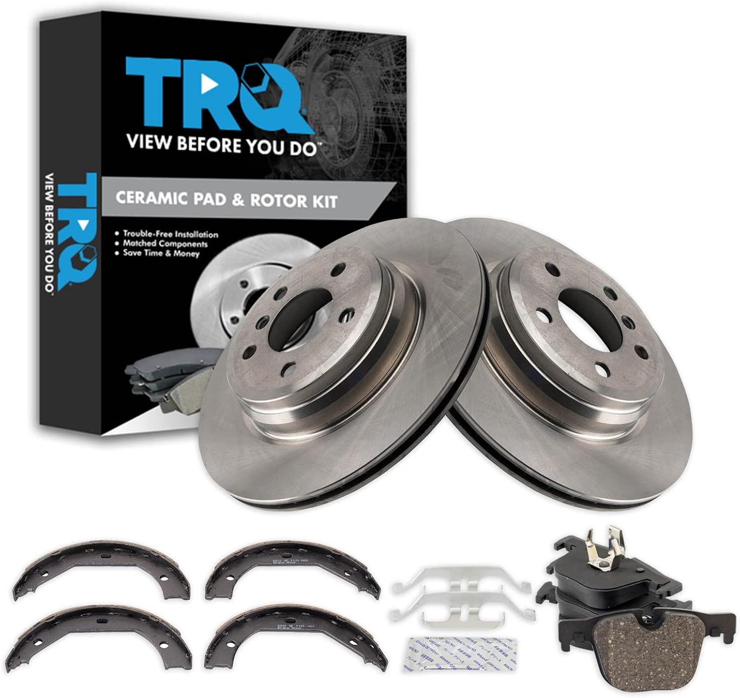 TRQ Rear Brake Pad & Rotor Kit for 2012-2017 BMW Vehicles