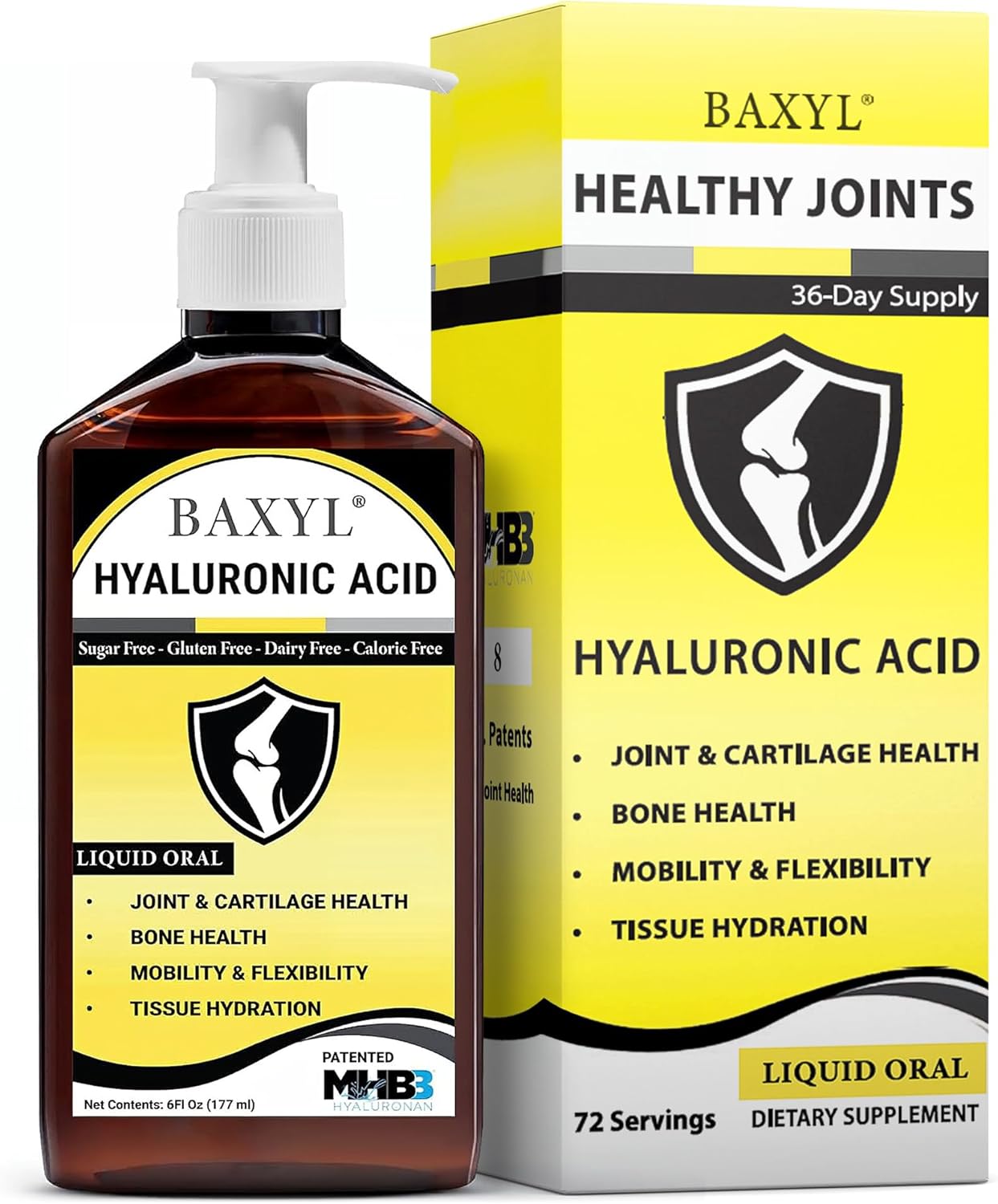 BAXYL Liquid Hyaluronic Acid for Joint Relief Supplement 6 Oz