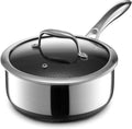 HexClad Hybrid Nonstick 3-Quart Saucepan - Durable Hybrid Sear