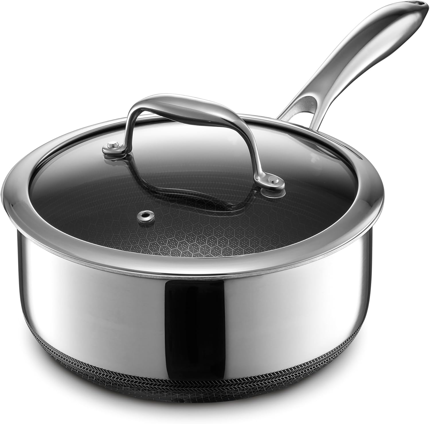 HexClad Hybrid Nonstick 3-Quart Saucepan for All Cooktops