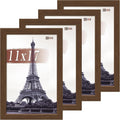 11x17 Picture Frame Set of 4 - Brown Wood-Grain Poster Frames