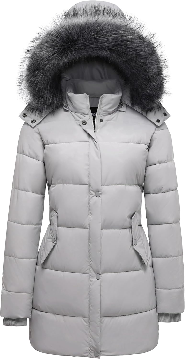 GGleaf Women's Winter Thicken Puffer Coat with Removable Hood