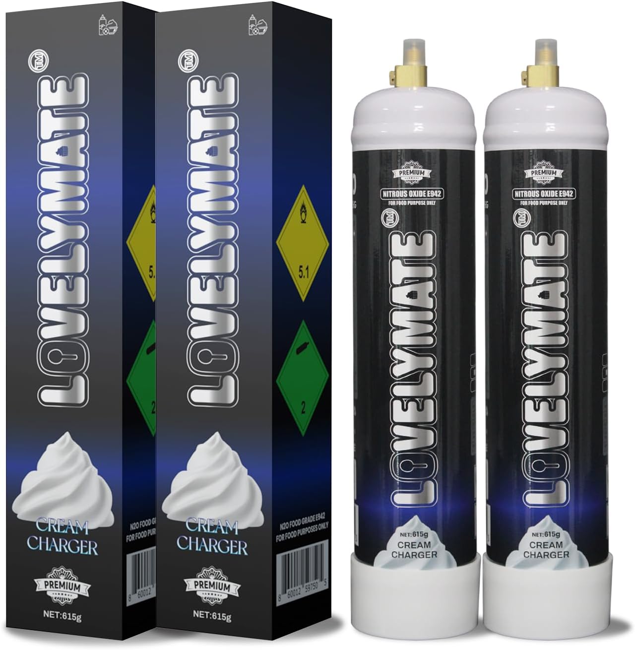 Whip Cream Bliss: Lovemate 615g Chargers (2 PCS)