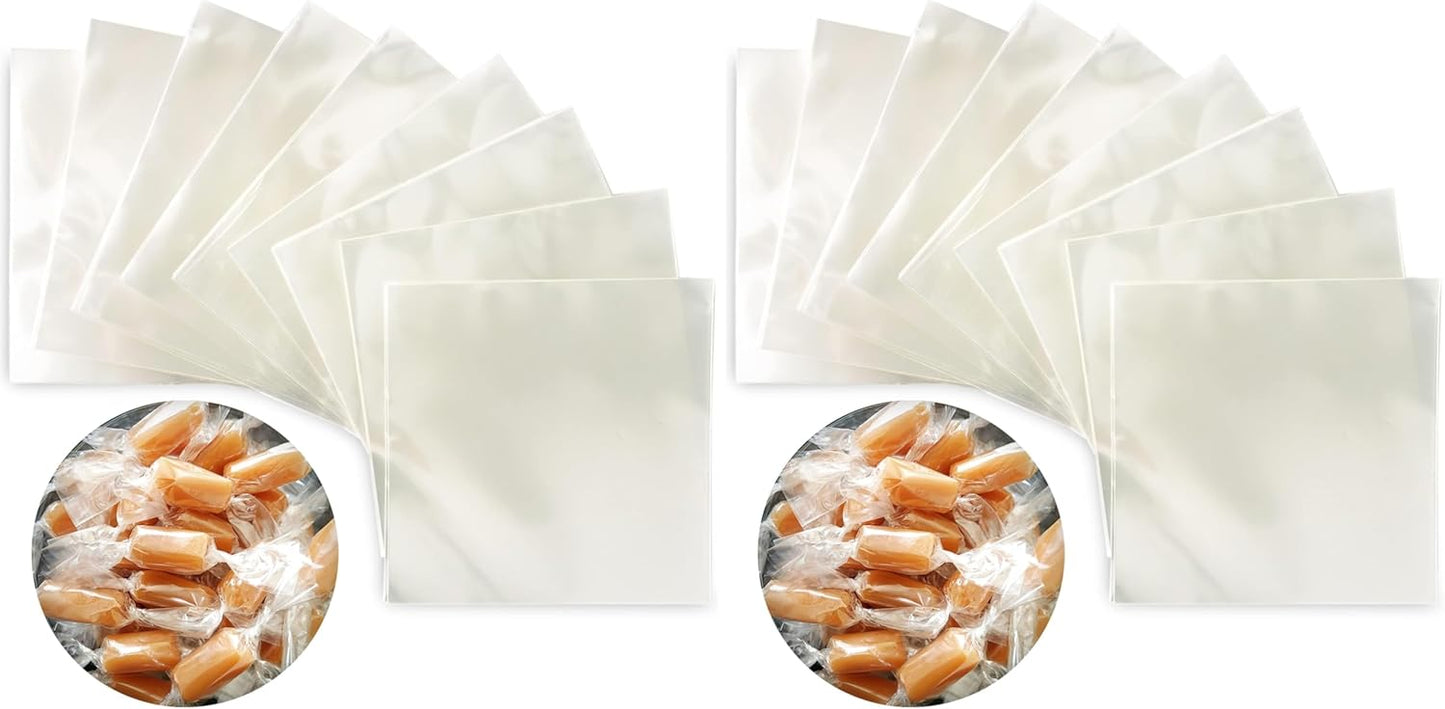 Clear Candy Wrappers for Caramels - 600 Pcs 5 x 5 in