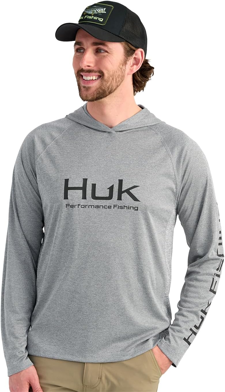HUK Mens Pursuit Vented Long Sleeve Hoodie for Fishing
