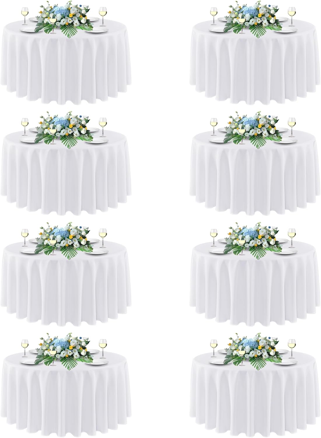 Sancua White Round Tablecloth 108 Inch for Weddings and Parties