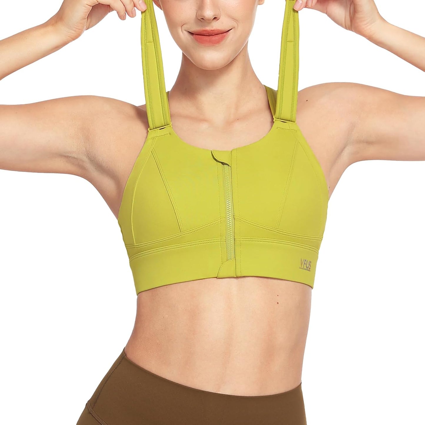 High Impact Sports Bras for Women with Adjustable Zip Front
