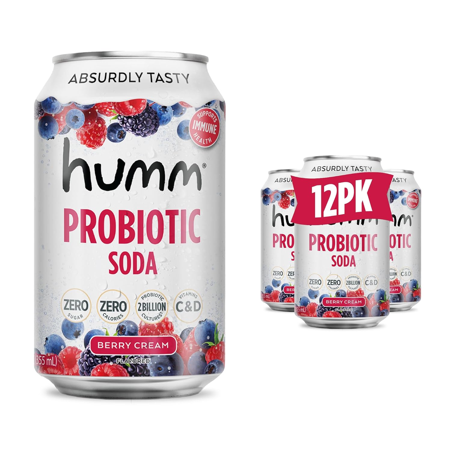 Humm Sparkling Probiotic Berry Cream Soda: Zero Sugar Delight
