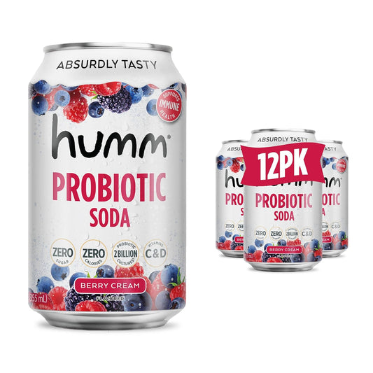 Humm Sparkling Probiotic Berry Cream Soda: Zero Sugar Delight