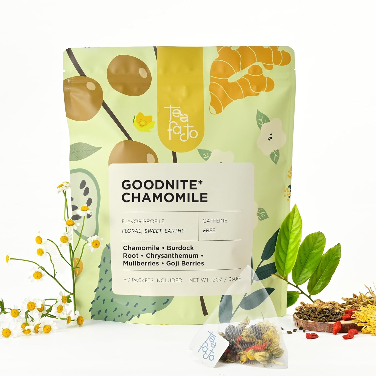 Goodnite Chamomile Tea Bags with Chrysanthemum for Soothing Comfort