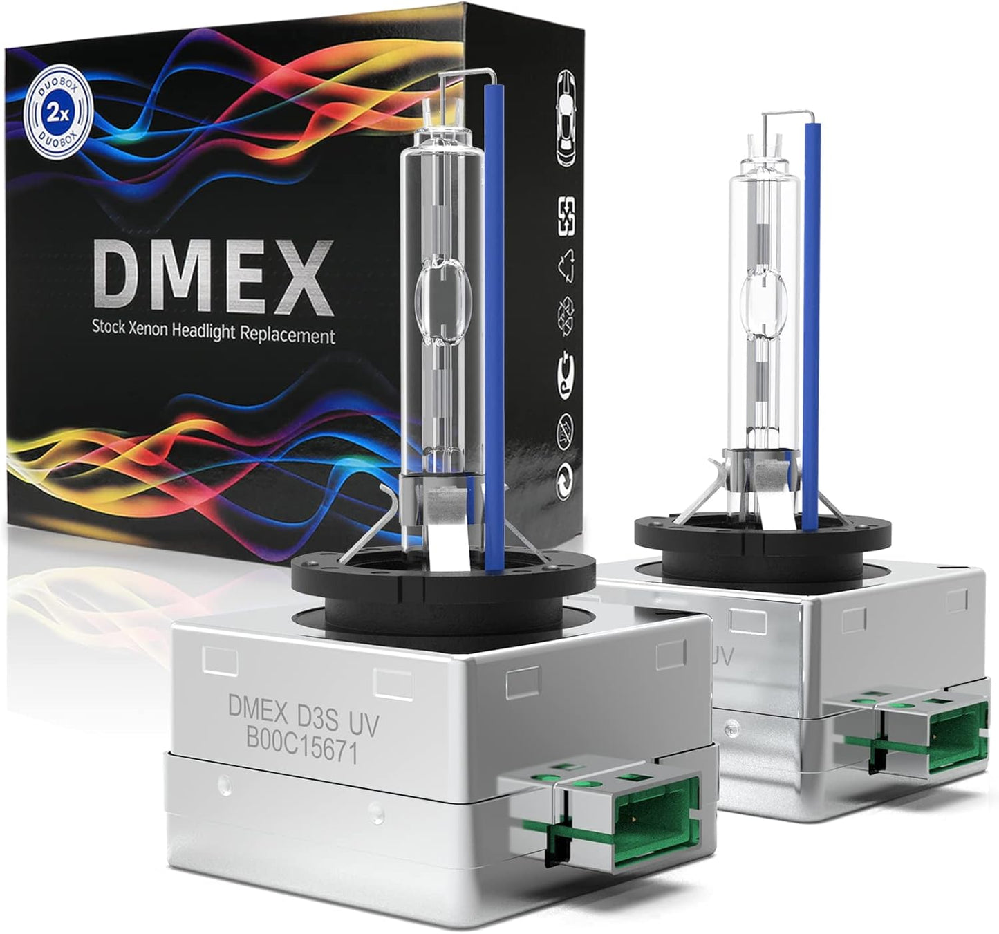 DMEX D3S HID Headlight Bulbs 6000K Cool White Replacement Pack
