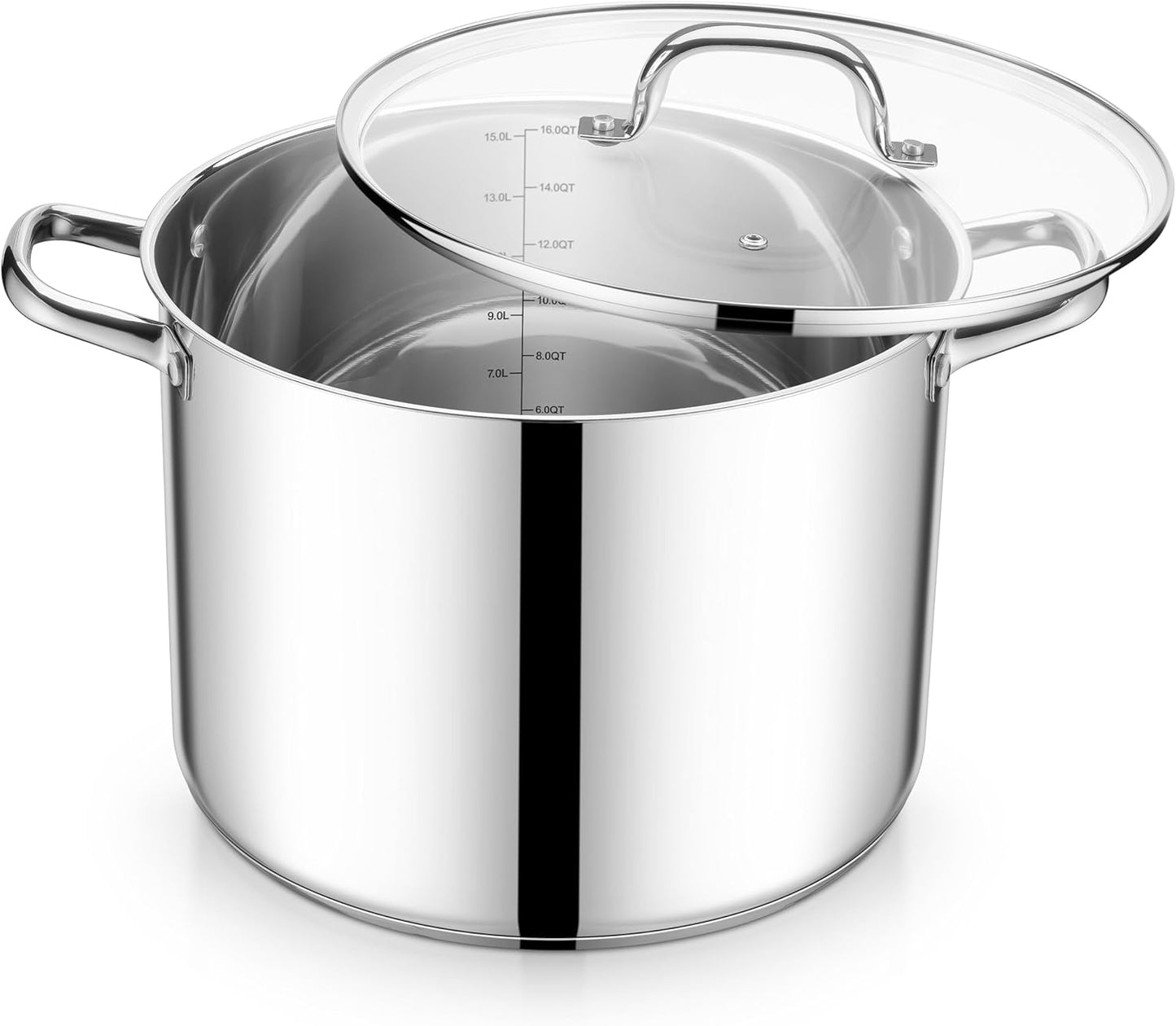 E-far 16 Quart Stainless Steel Stock Pot for Cooking Soup