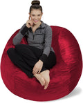 Sofa Sack Bean Bag Chair Plush Memory Foam - Compact 4 ft Cinnabar