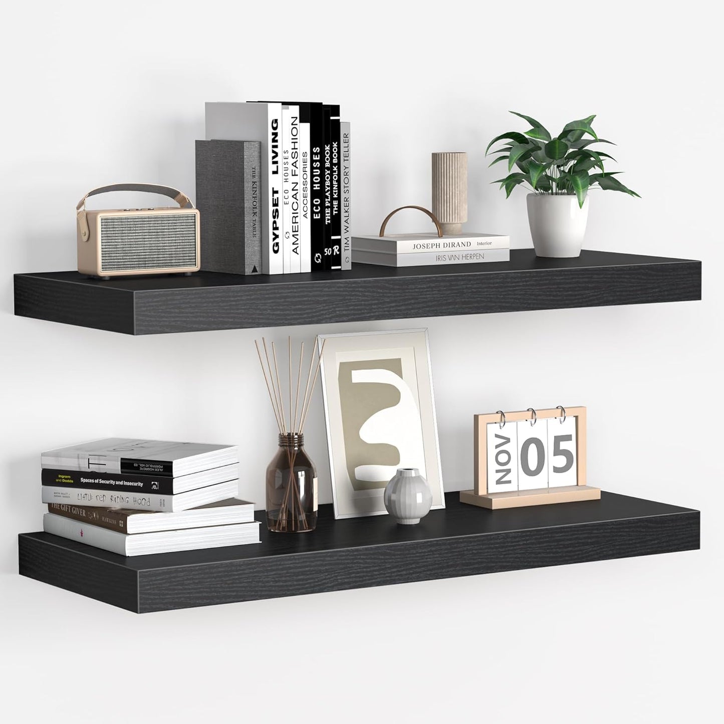 Floating Shelves 2 Pack Rustic Wooden Wall Shelves for Home