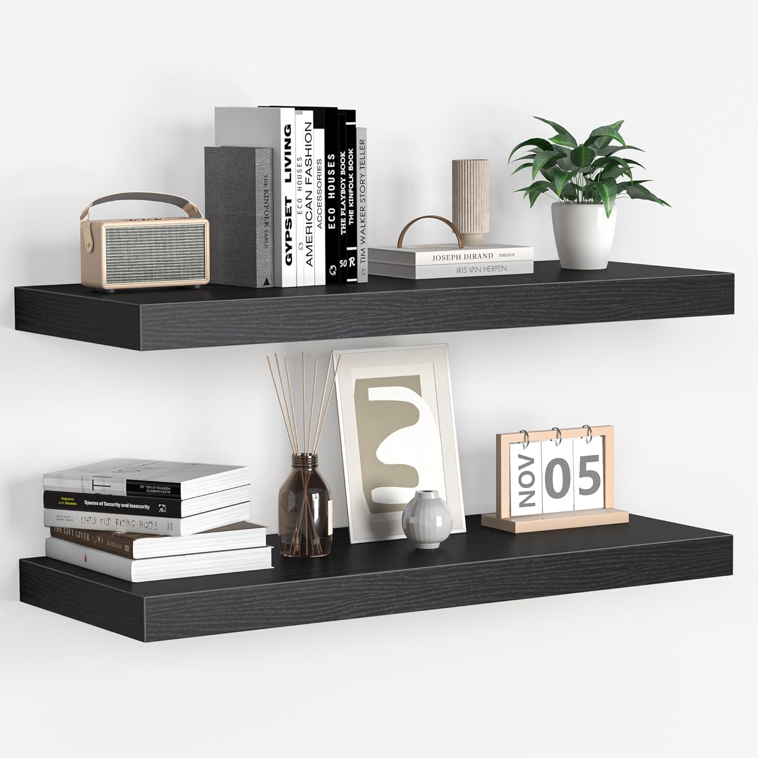 Floating Shelves 2 Pack Rustic Wooden Wall Shelves for Home