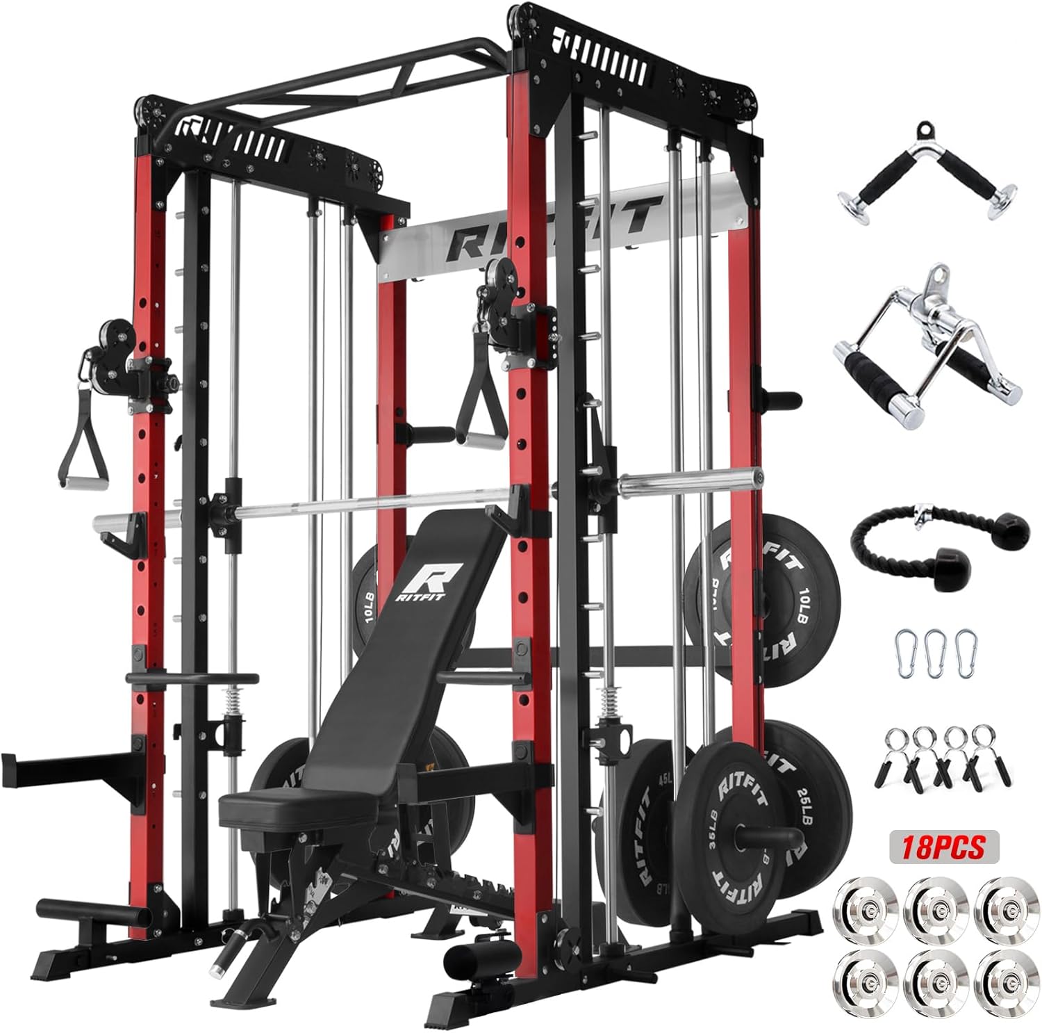 RitFit Smith Machine & Cable Crossover Set - Ultimate Home Gym Power