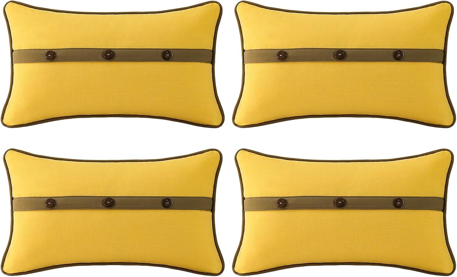 Outdoor Sunbrella Decorative Pillows with Triple Coconut Buttons