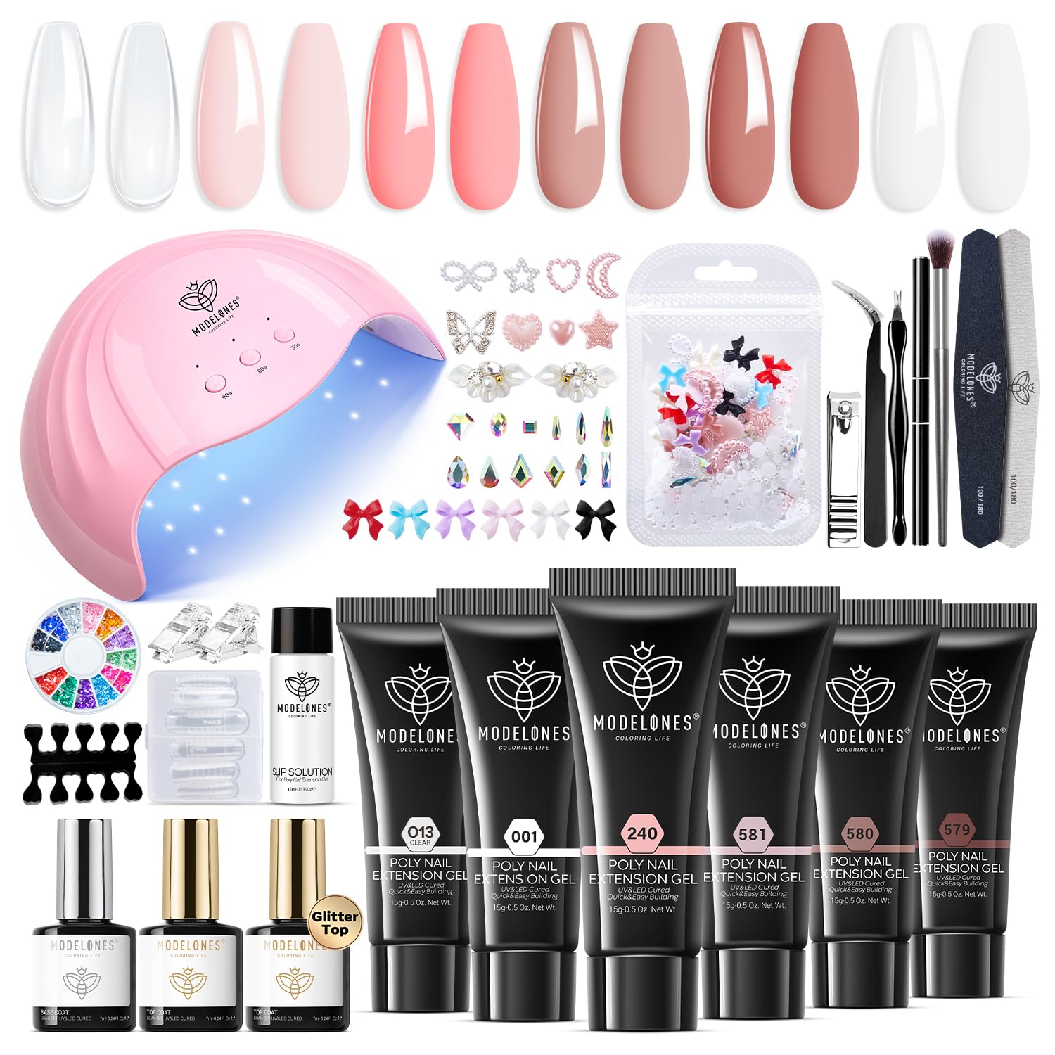 Modelones Poly Extension Gel Nail Kit for Beginners at Home
