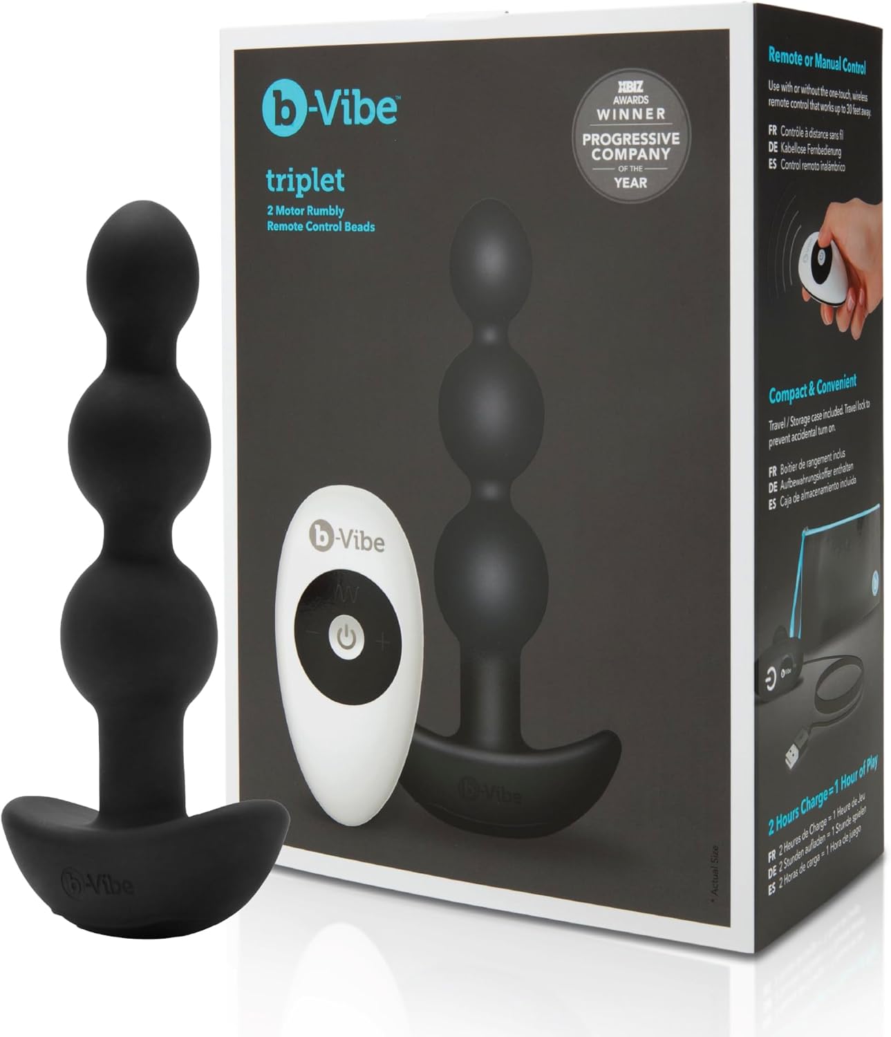 b-Vibe Triplet Anal Beads - Vibrating Silicone Anal Toy for All