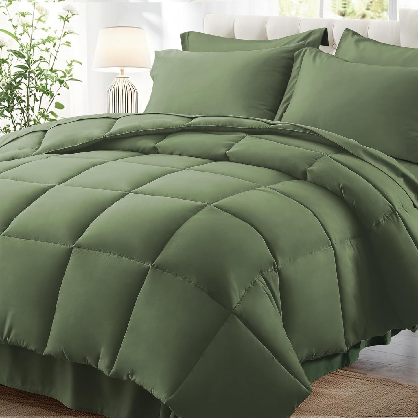 Zzlpp Queen Comforter Set 7 Pieces for Cozy All Season Comfort