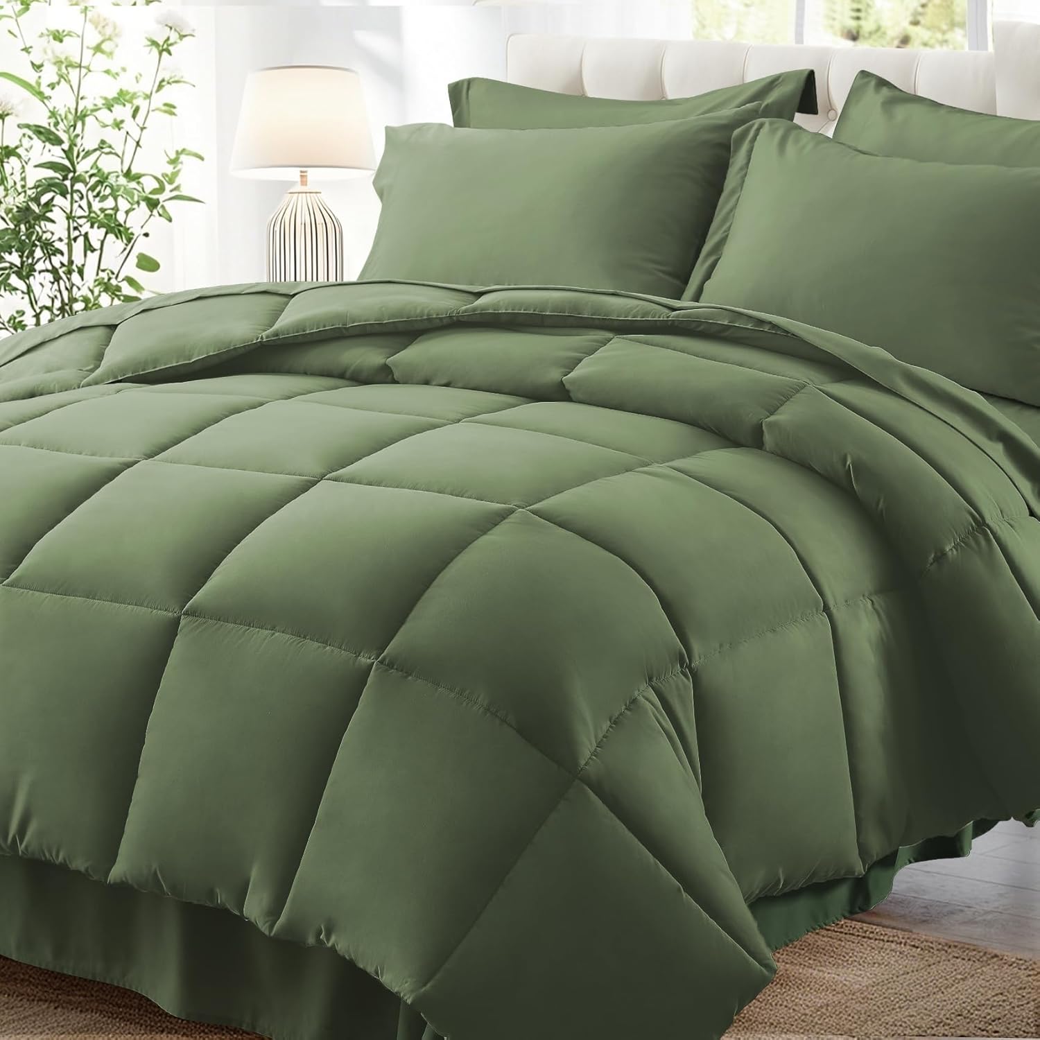 Zzlpp Queen Comforter Set 7 Pieces for Cozy All Season Comfort
