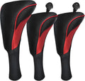 Premium Golf Club Headcovers Set - Tagged, Long Neck, Mesh - 3 Pcs