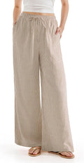 Wide Leg Linen Pants with Pocket High Waisted Palazzo - Lightweight