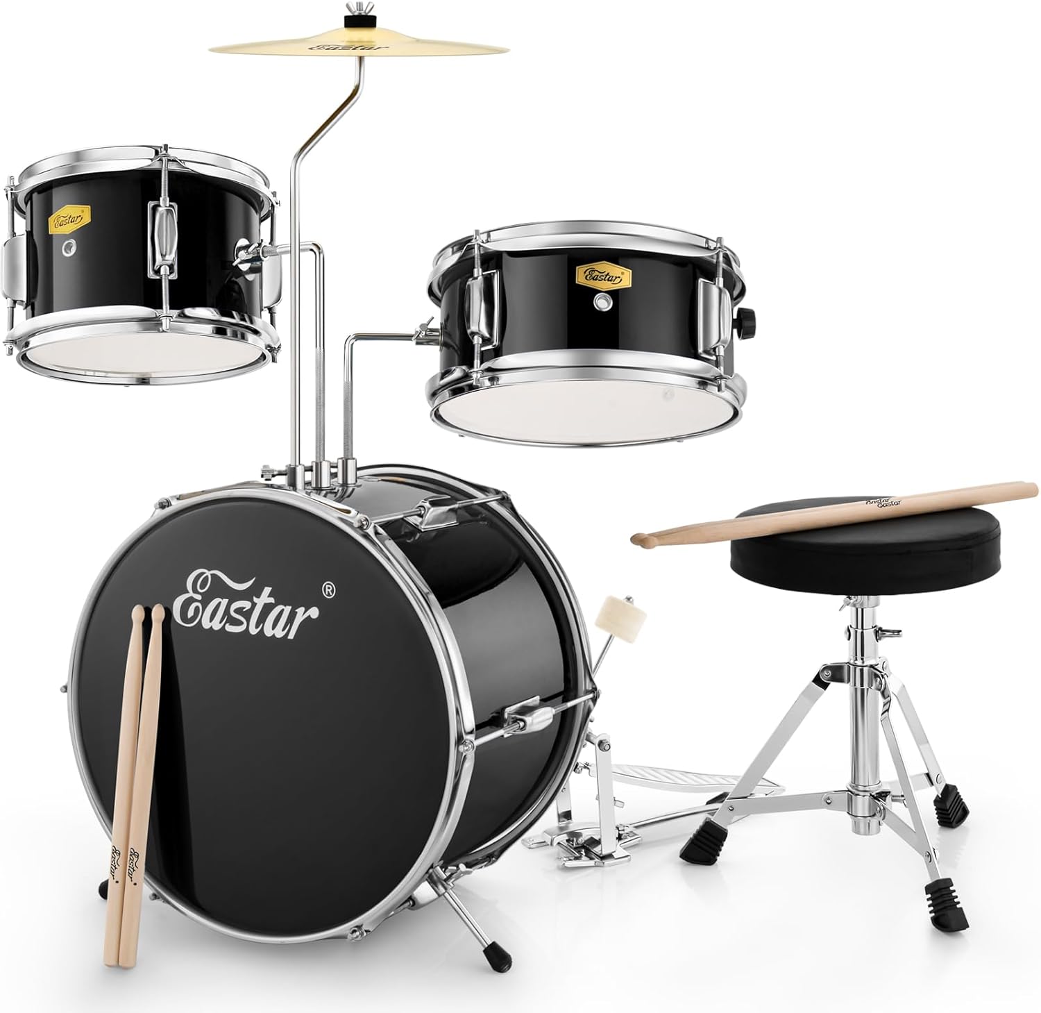 Eastar 14ft' Drum Set for Kids Beginners - 3 Piece Kit