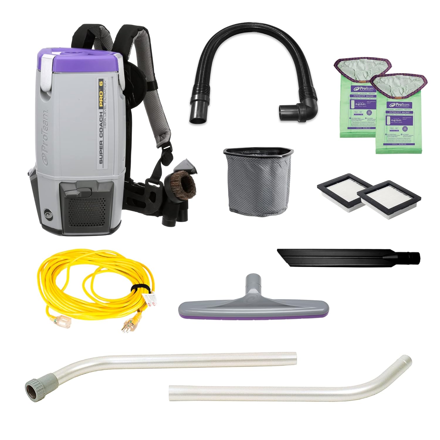 ProTeam Super Coach Pro 6 Backpack Vacuum for Commercial Use