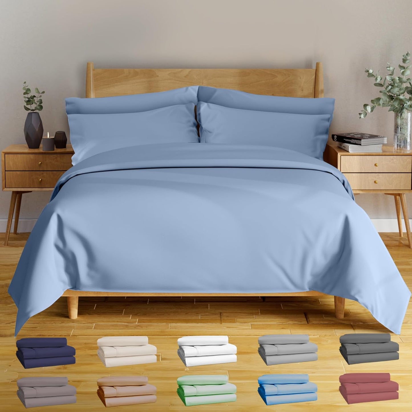 BAMPURE Luxury Series Queen Sheet Set - Soft Bamboo Sheets