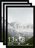 13x18 Picture Frame Black Set of 3 - Wall or Table Display