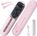 Cordless Hair Straightener Brush Dual Mode - Portable Travel Fast