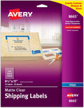 Avery Full Sheet Printable Shipping Labels 8.5 in x 11 in Matte Clear