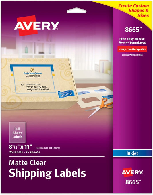 Avery Full Sheet Printable Shipping Labels for Custom Use