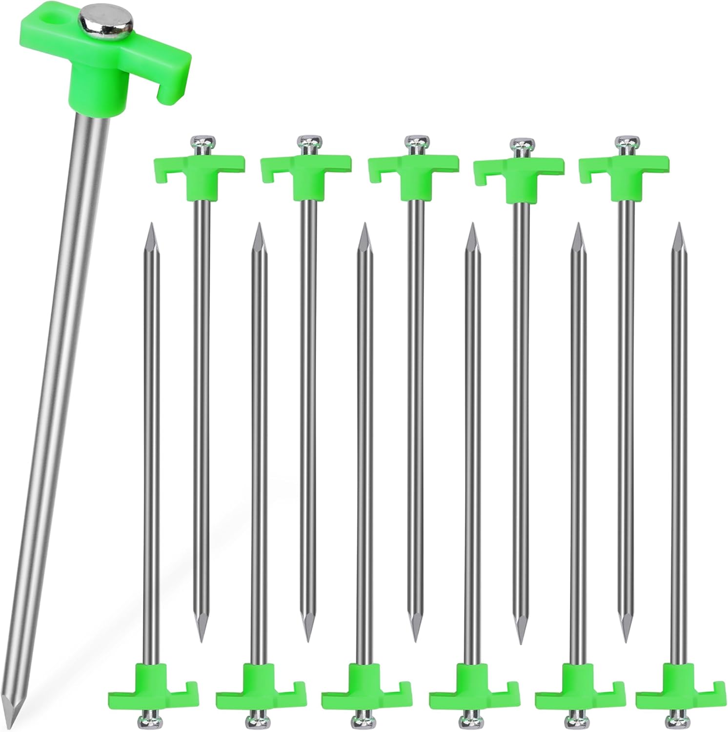 Galvanized Non-Rust Tent Pegs - Heavy Duty 12 Pack