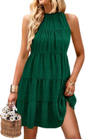 KIRUNDO Womens Halter Sundress 2025 - Flowy Tiered Mini Dress Bit